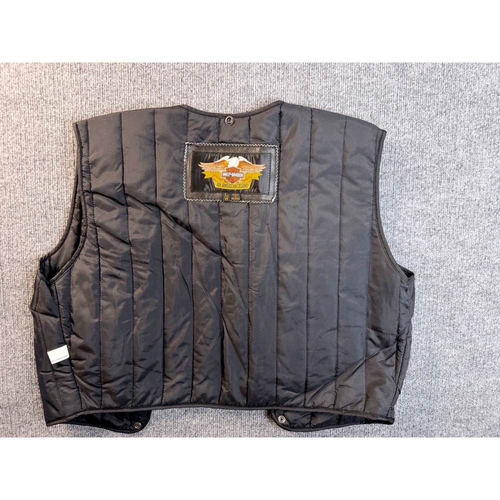 Harley Davidson Mens Large Black Quilted Puffer Vest Liner Biker American Legend